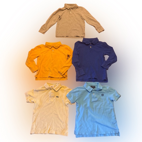 Other - Boys Polo Shirts Size 5/6 & 6 Bundle - 5 Polo Shirts Lacoste Chaps Childrens Pla